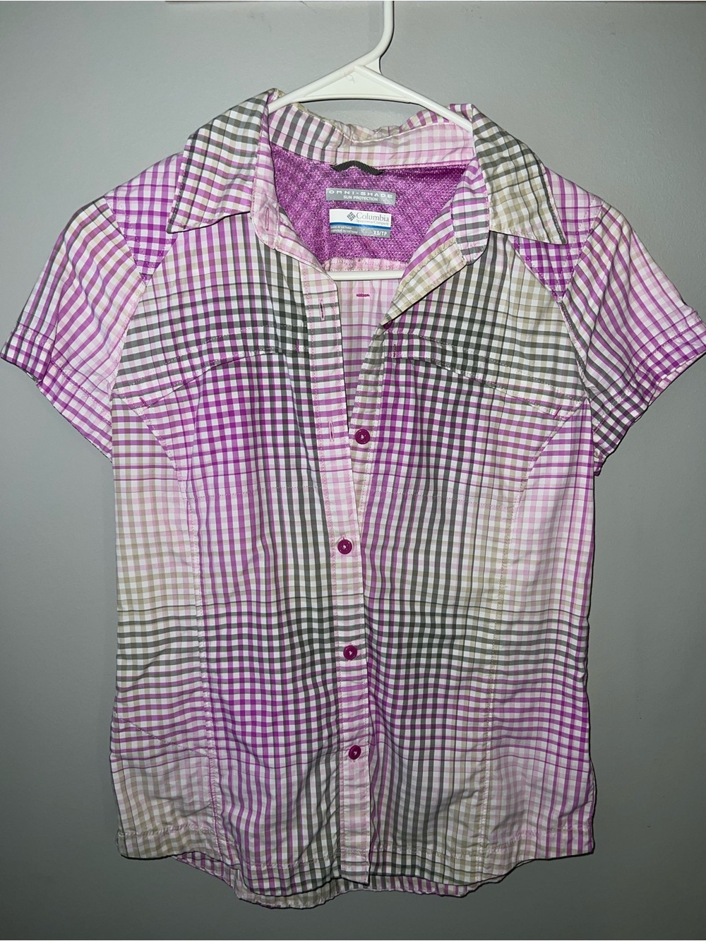 Columbia Omni-Shade Short Sleeve Button Down Size XS